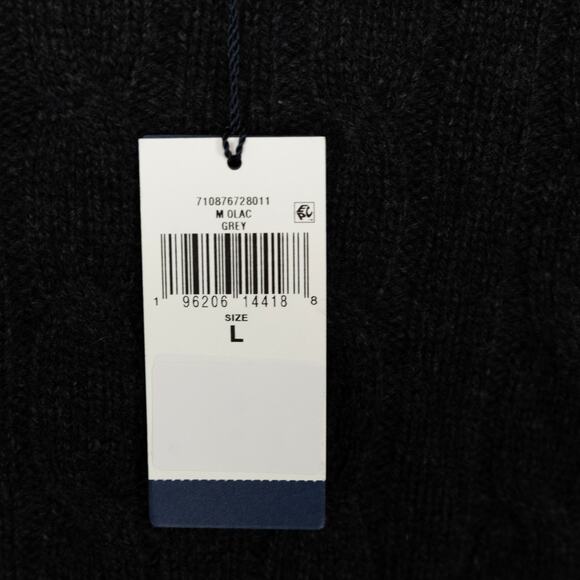 Polo Ralph Lauren Men Cashmere Cable Knit Crewneck Sweater Gray Size L - Picture 6 of 7